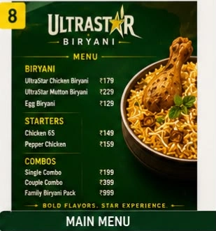 Official Restaurant Menu Board